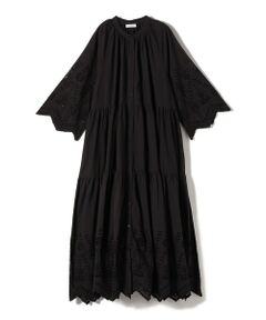 SHIPS / シップス ロング・マキシ丈ワンピース | Fanaka:〈手洗い可能〉アイレット スカラップ ワンピース