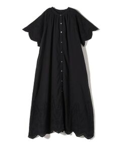 SHIPS / シップス ロング・マキシ丈ワンピース | Fanaka:〈手洗い可能〉アイレット スカラップ ショート スリーブ ワンピース