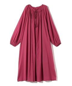 SHIPS / シップス ロング・マキシ丈ワンピース | Fanaka:〈手洗い可能〉ギャザー スキッパー ワンピース