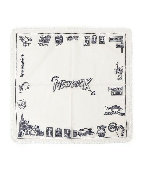 SHIPS / シップス マフラー・ショール・スヌード・ストール | ANATHA: NEW YORK 刺繍 バンダナ スカーフ（ライトホワイト）
