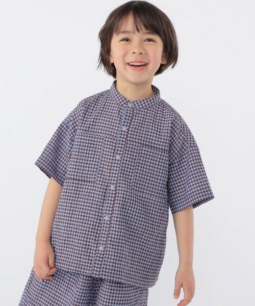SHIPS / シップス シャツ・ブラウス | SHIPS KIDS:100〜130cm /〈UVカット/吸水速乾〉ドライタッチ バンドカラー シャツ（ブラウン系）