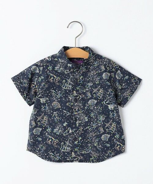 SHIPS / シップス シャツ・ブラウス | SHIPS KIDS:80cm / リバティ プリント ベビー 半袖 シャツ（ネイビー）