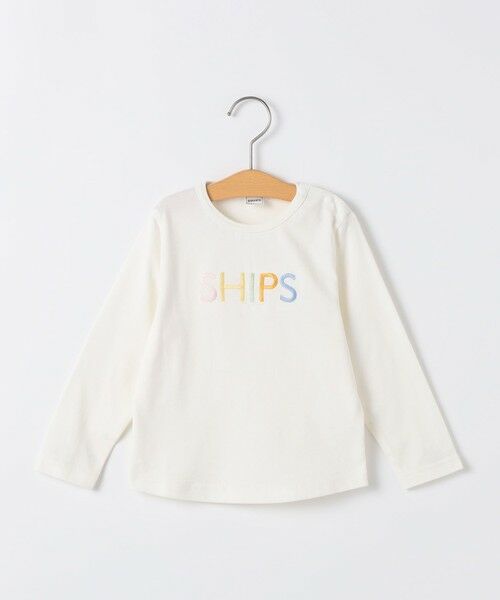 SHIPS / シップス Tシャツ | SHIPS KIDS:80〜90cm /ベビー ロゴ ロングスリーブ Tシャツ（ストーン）