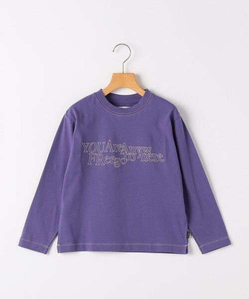 SHIPS / シップス Tシャツ | ARCH&LINE:100〜145cm / ステッチ 刺繍 長袖 Tシャツ（ロイヤルブルー）