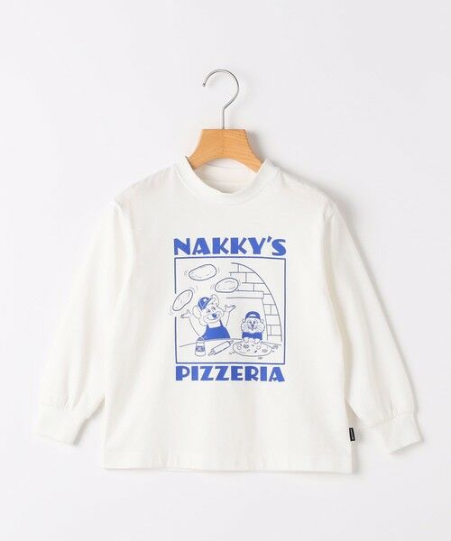 SHIPS / シップス Tシャツ | ARCH&LINE:100〜145cm / オリジナル グラフィック コットン 長袖 Ｔシャツ（ホワイト）