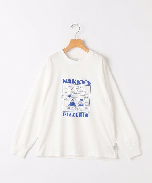 SHIPS / シップス Tシャツ | ARCH&LINE:145〜155cm / オリジナル グラフィック コットン 長袖 Ｔシャツ（ホワイト）