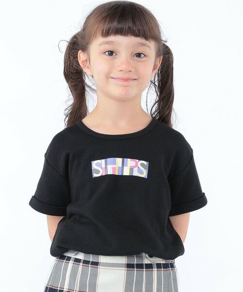 SHIPS / シップス Tシャツ | SHIPS KIDS:100〜130cm /ブロックフォント ロゴ Tシャツ | 詳細1