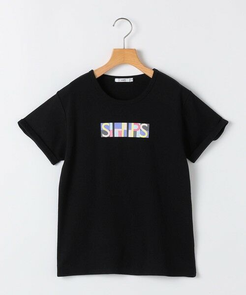 SHIPS / シップス Tシャツ | SHIPS KIDS:140〜150cm /ブロックフォント ロゴ Tシャツ（ブラック）