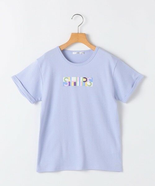 SHIPS / シップス Tシャツ | SHIPS KIDS:140〜150cm /ブロックフォント ロゴ Tシャツ（ライトブルー）