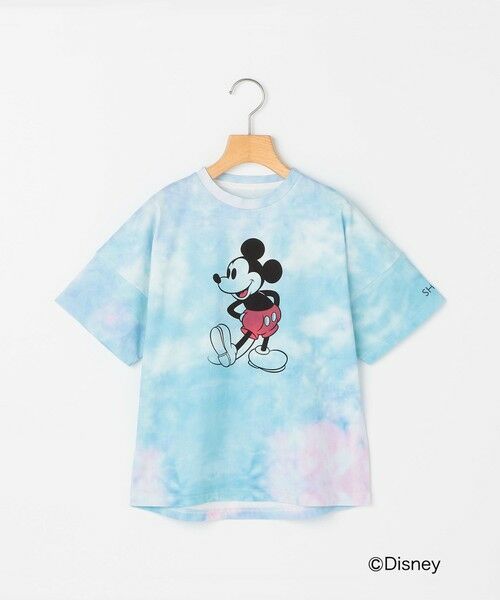 SHIPS / シップス Tシャツ | SHIPS KIDS:85〜95cm / ミッキーマウス プリント タイダイ風 Tシャツ（ライトブルー）