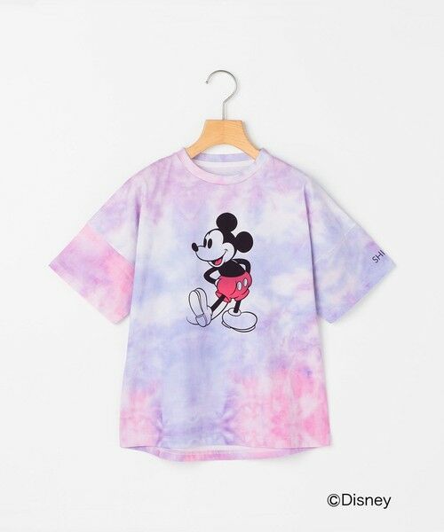 SHIPS / シップス Tシャツ | SHIPS KIDS:85〜95cm / ミッキーマウス プリント タイダイ風 Tシャツ（ラベンダー）