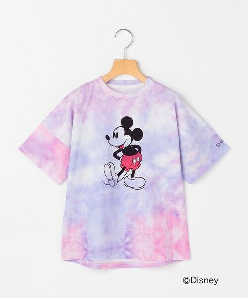 SHIPS / シップス Tシャツ | SHIPS KIDS:100〜125cm / ミッキーマウス プリント タイダイ風 Tシャツ（ラベンダー）