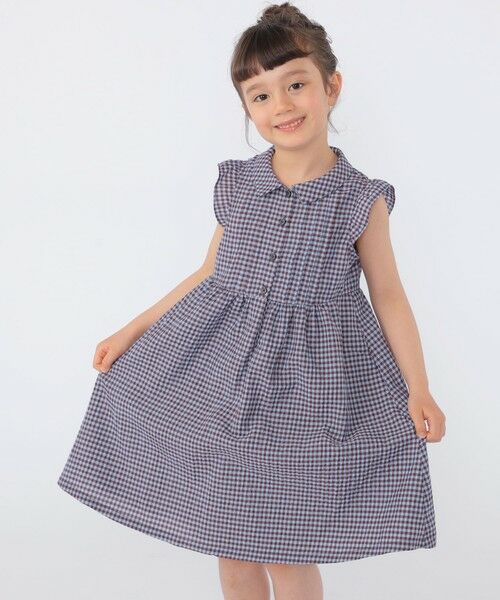 SHIPS / シップス ミニ丈・ひざ丈ワンピース | SHIPS KIDS:100〜130cm /〈UVカット/吸水速乾〉ドライタッチ ワンピース（ブラウン系）