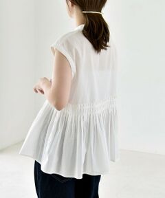 SHIPS / シップス シャツ・ブラウス | 《予約》quaranciel:〈手洗い可能〉コットン プリーツ ペプラム プルオーバー ブラウス