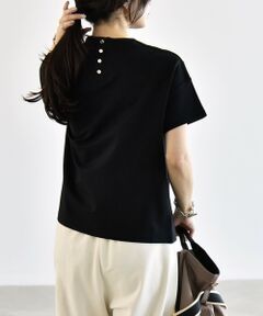 SHIPS / シップス Tシャツ | 《予約》quaranciel:〈洗濯機可能〉ライト ポンチ バッグ ボタン ショートスリーブ TEE