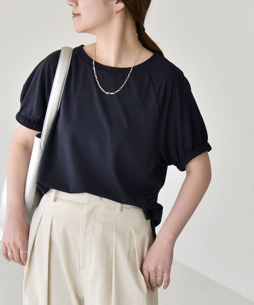 SHIPS / シップス カットソー | 《予約》quaranciel:〈洗濯機可能〉シルク ミックス パフ スリーブ プルオーバー | 詳細23