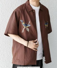 SHIPS / シップス シャツ・ブラウス | SHIPS any: NYBG コラボ トロピカル ロゴ 刺繍 リラックス リネン ミックス 半袖 シャツ◆