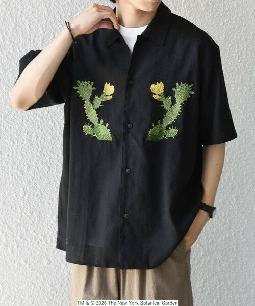 SHIPS / シップス シャツ・ブラウス | SHIPS any: NYBG コラボ トロピカル ロゴ 刺繍 リラックス リネン ミックス 半袖 シャツ◆ | 詳細17