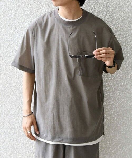 SHIPS / シップス シャツ・ブラウス | SHIPS any:〈接触冷感/UVカット〉VEILICE リラックス ポケット Tシャツ(セットアップ対応)◆（ライトグレー）