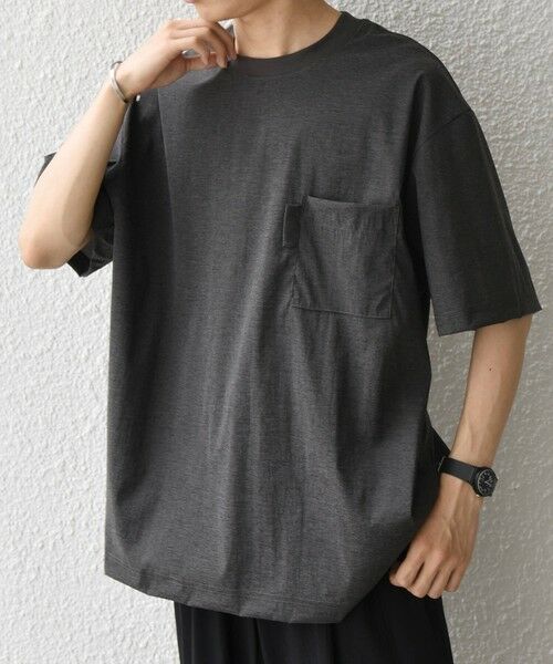 SHIPS / シップス シャツ・ブラウス | SHIPS any:〈接触冷感/UVカット〉VEILICE リラックス ポケット Tシャツ(セットアップ対応)◆（チャコールグレー）