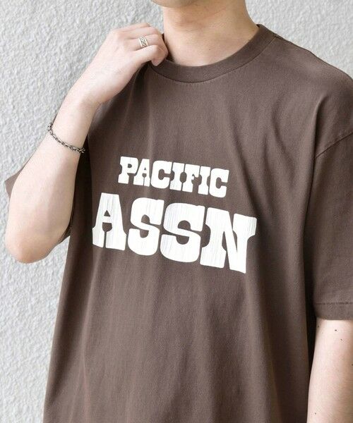 SHIPS / シップス Tシャツ | 【SHIPS any別注】ONEITA:〈洗濯機可能〉ピグメント ダイ リラックス プリント Tシャツ◆（ブラウン）