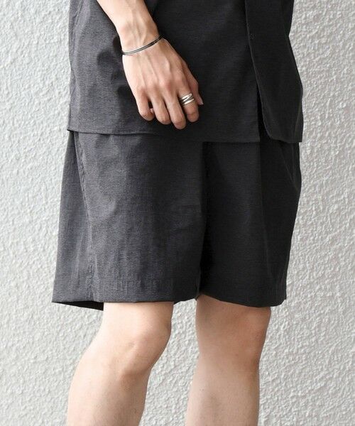 SHIPS / シップス ショート・ハーフ・半端丈パンツ | SHIPS any:〈接触冷感/UVカット〉VEILICE イージーショーツ(セットアップ対応)◆（チャコールグレー）
