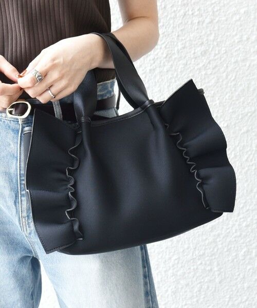 SHIPS / シップス トートバッグ | 《予約》SHIPS any: フリル ギャザー コンビ トート バッグ | 詳細1