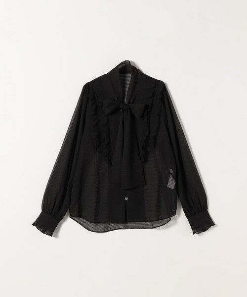 SHIPS / シップス シャツ・ブラウス | 《予約》SHIPS any:〈洗濯機可能〉シアー フロッキー ドット ボウタイ フリル ブラウス | 詳細10