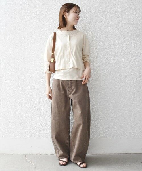 SHIPS / シップス カットソー | 《予約》SHIPS any:〈洗濯機可能〉レイヤード ノースリ TEE × カーディガン セット | 詳細1