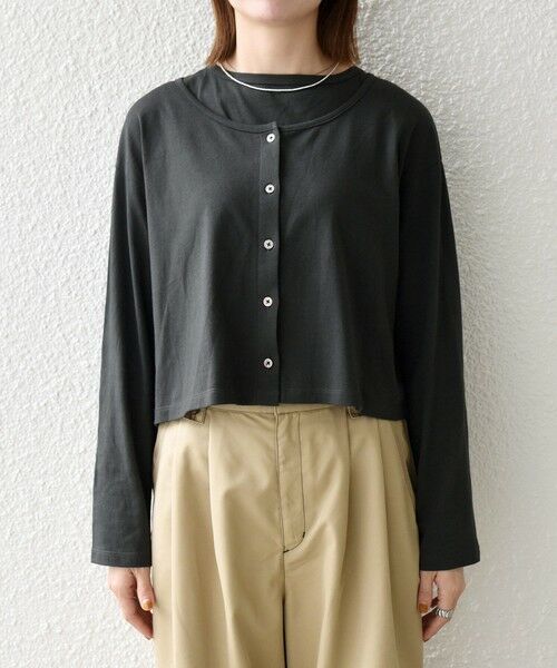 SHIPS / シップス カットソー | 《予約》SHIPS any:〈洗濯機可能〉レイヤード ノースリ TEE × カーディガン セット | 詳細26