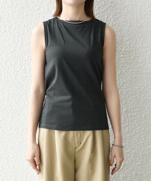 SHIPS / シップス カットソー | 《予約》SHIPS any:〈洗濯機可能〉レイヤード ノースリ TEE × カーディガン セット | 詳細30
