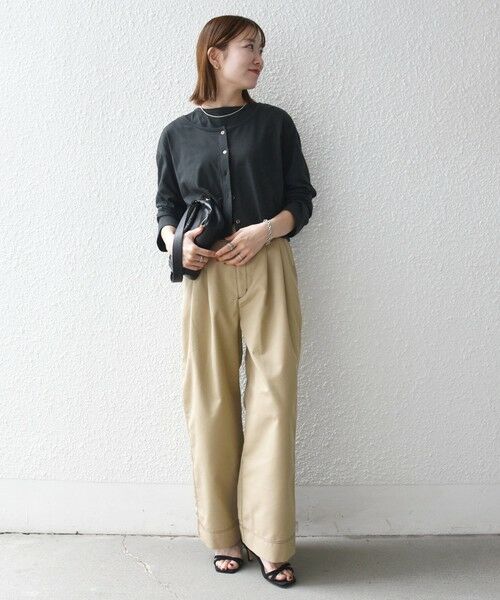 SHIPS / シップス カットソー | 《予約》SHIPS any:〈洗濯機可能〉レイヤード ノースリ TEE × カーディガン セット | 詳細10