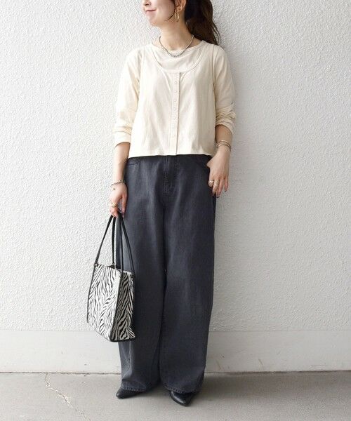 SHIPS / シップス カットソー | 《予約》SHIPS any:〈洗濯機可能〉レイヤード ロングスリーブ TEE × タンク セット | 詳細1