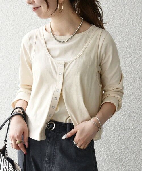SHIPS / シップス カットソー | 《予約》SHIPS any:〈洗濯機可能〉レイヤード ロングスリーブ TEE × タンク セット | 詳細3
