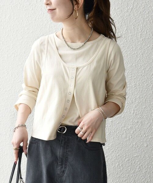 SHIPS / シップス カットソー | 《予約》SHIPS any:〈洗濯機可能〉レイヤード ロングスリーブ TEE × タンク セット | 詳細9