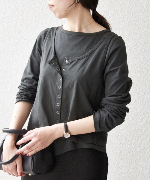SHIPS / シップス カットソー | 《予約》SHIPS any:〈洗濯機可能〉レイヤード ロングスリーブ TEE × タンク セット | 詳細14
