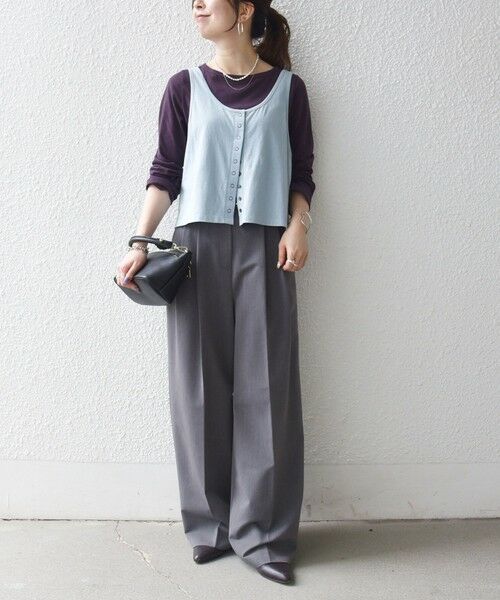 SHIPS / シップス カットソー | 《予約》SHIPS any:〈洗濯機可能〉レイヤード ロングスリーブ TEE × タンク セット | 詳細26