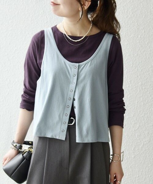 SHIPS / シップス カットソー | 《予約》SHIPS any:〈洗濯機可能〉レイヤード ロングスリーブ TEE × タンク セット | 詳細28