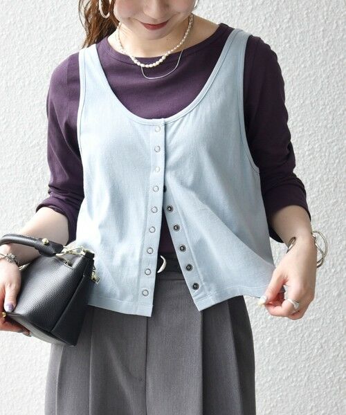 SHIPS / シップス カットソー | 《予約》SHIPS any:〈洗濯機可能〉レイヤード ロングスリーブ TEE × タンク セット（ワイン）