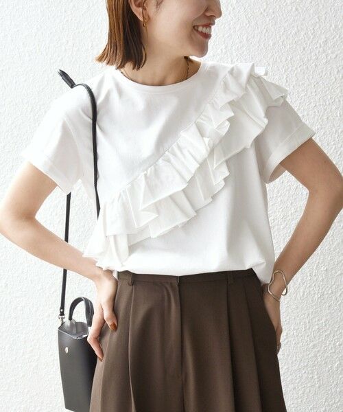 SHIPS / シップス Tシャツ | 《予約》SHIPS any:〈洗濯機可能〉ジャージー フリル TEE | 詳細4
