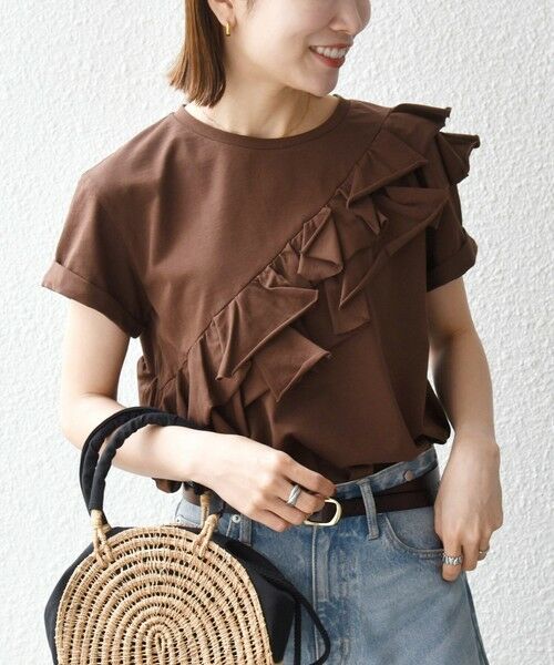 SHIPS / シップス Tシャツ | 《予約》SHIPS any:〈洗濯機可能〉ジャージー フリル TEE | 詳細20