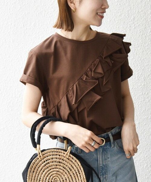 SHIPS / シップス Tシャツ | 《予約》SHIPS any:〈洗濯機可能〉ジャージー フリル TEE | 詳細21