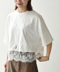 SHIPS / シップス Tシャツ | 《一部予約》SHIPS any:〈洗濯機可能〉ジップ レース ヘム ハーフスリーブ TEE