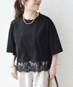 SHIPS / シップス Tシャツ | 《一部予約》SHIPS any:〈洗濯機可能〉ジップ レース ヘム ハーフスリーブ TEE