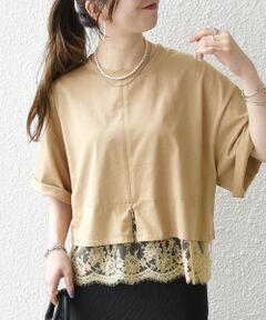 SHIPS / シップス Tシャツ | 《一部予約》SHIPS any:〈洗濯機可能〉ジップ レース ヘム ハーフスリーブ TEE
