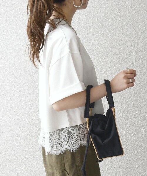 SHIPS / シップス Tシャツ | 《予約》SHIPS any:〈洗濯機可能〉ジップ レース ヘム ハーフスリーブ TEE | 詳細5