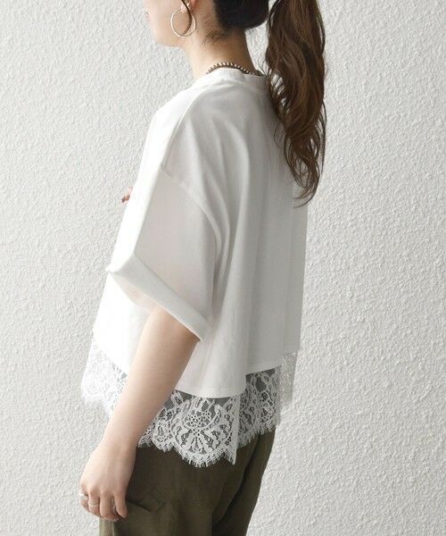 SHIPS / シップス Tシャツ | 《予約》SHIPS any:〈洗濯機可能〉ジップ レース ヘム ハーフスリーブ TEE | 詳細7