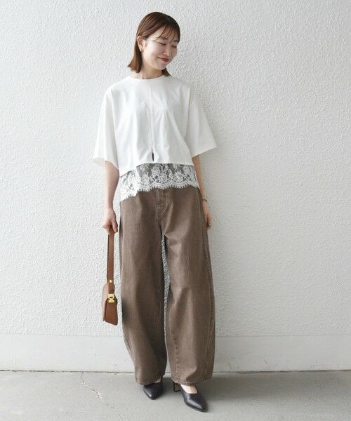 SHIPS / シップス Tシャツ | 《一部追加予約》SHIPS any:〈洗濯機可能〉ジップ レース ヘム ハーフスリーブ TEE | 詳細13