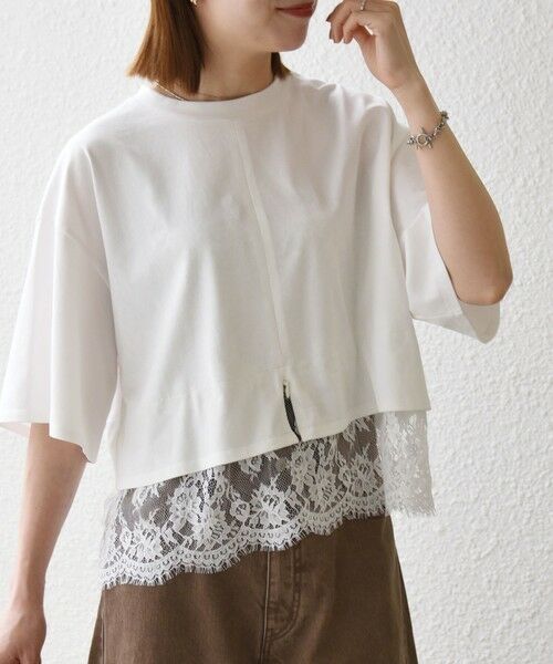 SHIPS / シップス Tシャツ | 《一部追加予約》SHIPS any:〈洗濯機可能〉ジップ レース ヘム ハーフスリーブ TEE | 詳細18