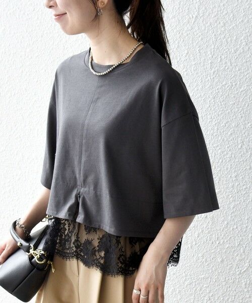 SHIPS / シップス Tシャツ | 《一部追加予約》SHIPS any:〈洗濯機可能〉ジップ レース ヘム ハーフスリーブ TEE | 詳細21